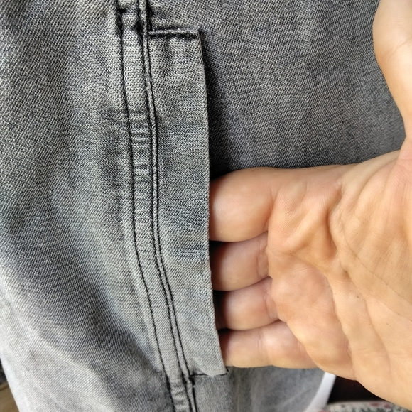 Natural Life Gray Denim JJ Jumper Pockets Adjustable Straps Size XS - Picture 8 of 9